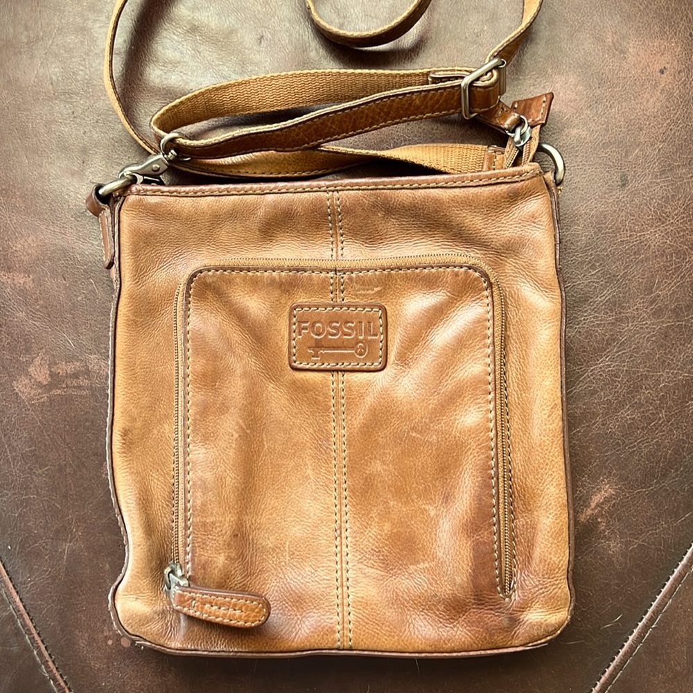 Vintage brown fossil crossbody